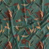 Dark Till Green Red Floral Printed Fabric For Kurti Manufacturer India